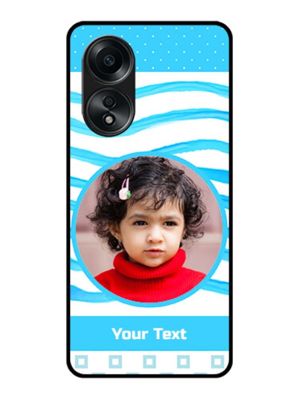 Custom Oppo A58 Custom Glass Phone Case - Simple Blue Case Design