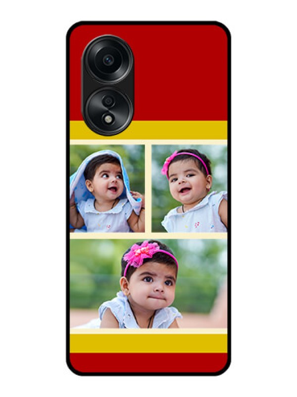 Custom Oppo A58 Custom Glass Mobile Case - Multiple Pic Upload Design