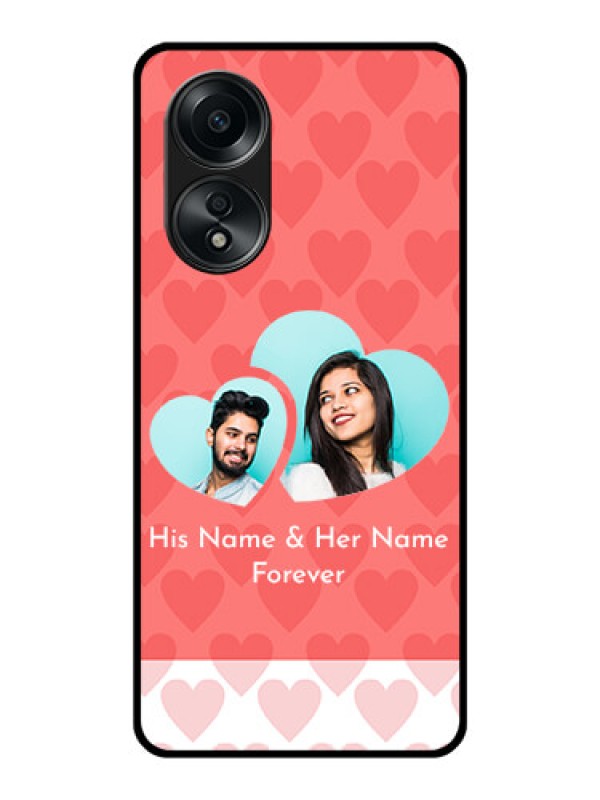 Custom Oppo A58 Personalized Glass Phone Case - Couple Pic Upload Design