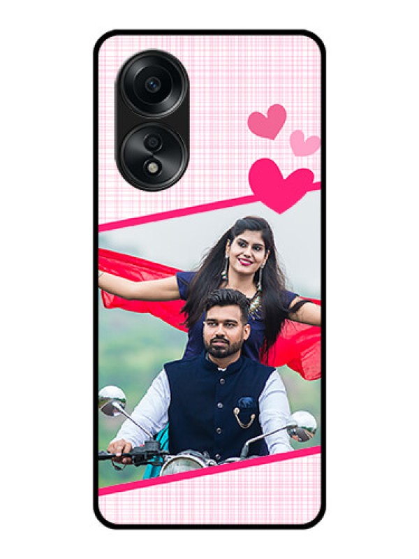 Custom Oppo A58 Custom Glass Phone Case - Love Shape Heart Design