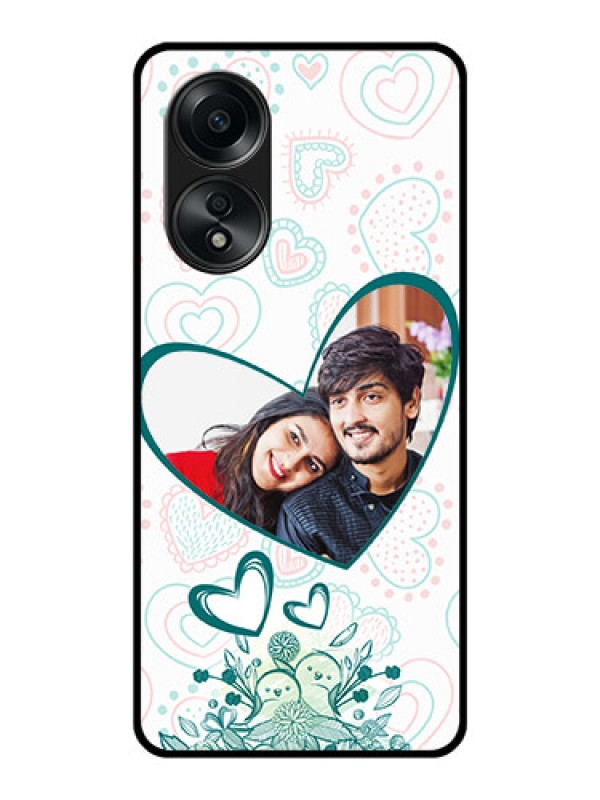 Custom Oppo A58 Photo Printing on Glass Case - Premium Couple Design