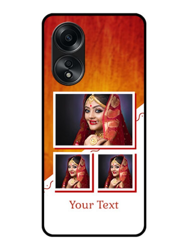 Custom Oppo A58 Custom Glass Phone Case - Wedding Memories Design