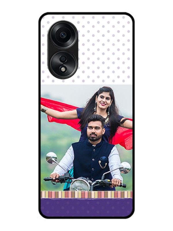 Custom Oppo A58 Photo Printing on Glass Case - Cute Family Design