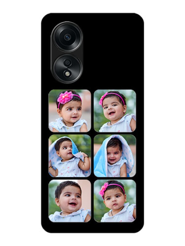 Custom Oppo A58 Photo Printing on Glass Case - Multiple Pictures Design