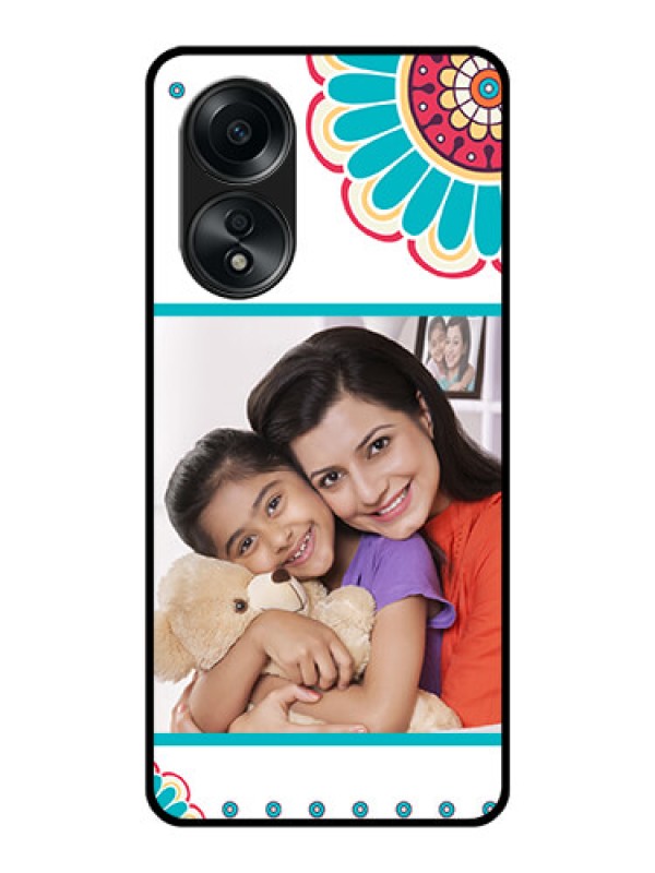 Custom Oppo A58 Custom Glass Phone Case - Flower Design