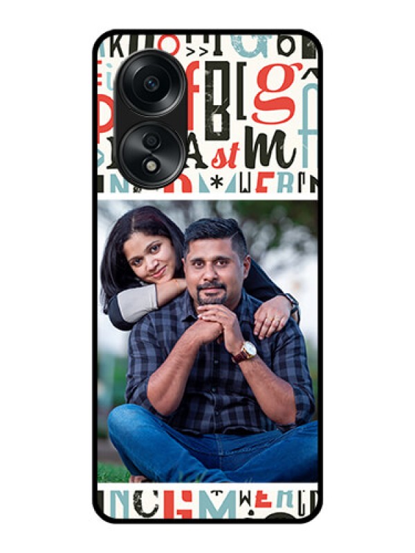 Custom Oppo A58 Personalized Glass Phone Case - Alphabet Design