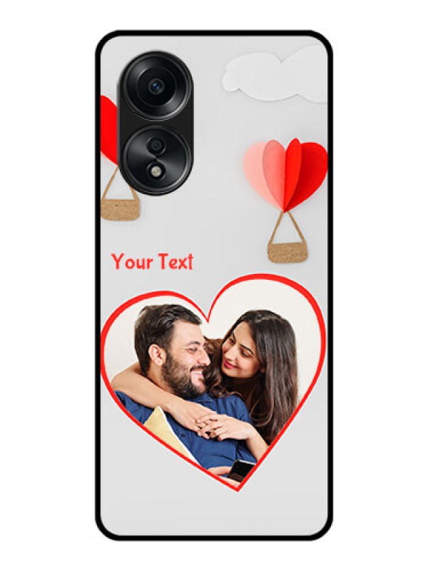 Custom Oppo A58 Custom Glass Mobile Case - Parachute Love Design