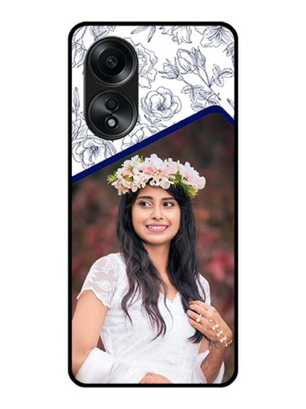 Custom Oppo A58 Personalized Glass Phone Case - Premium Floral Design