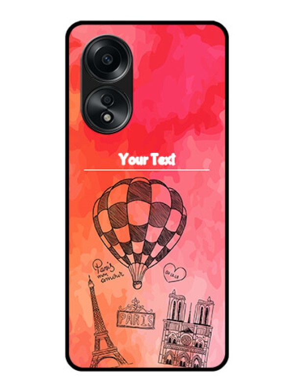 Custom Oppo A58 Custom Glass Phone Case - Paris Theme Design