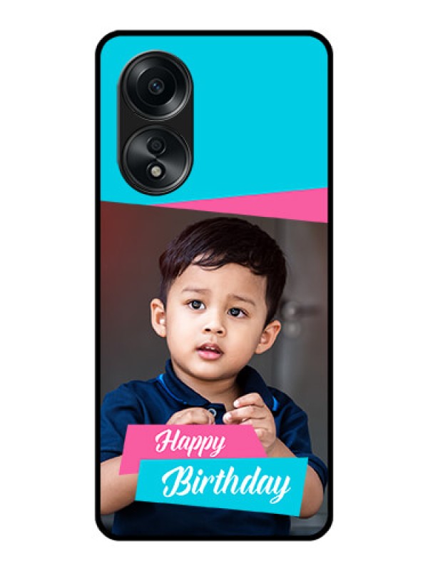 Custom Oppo A58 Personalized Glass Phone Case - Image Holder with 2 Color Design