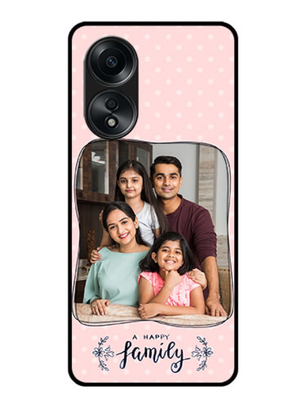 Custom Oppo A58 Custom Glass Phone Case - Family with Dots Design