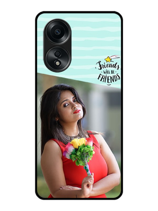 Custom Oppo A58 Custom Glass Phone Case - Friends Picture Icon Design