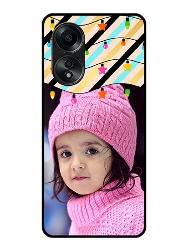 Custom Oppo A58 Custom Glass Mobile Case - Lights Hanging Design