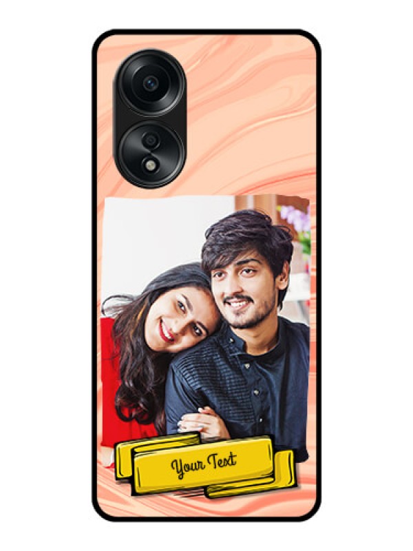 Custom Oppo A58 Personalized Glass Phone Case - Marble Texture Design