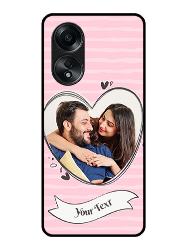 Custom Oppo A58 Custom Glass Phone Case - Vintage Heart Design