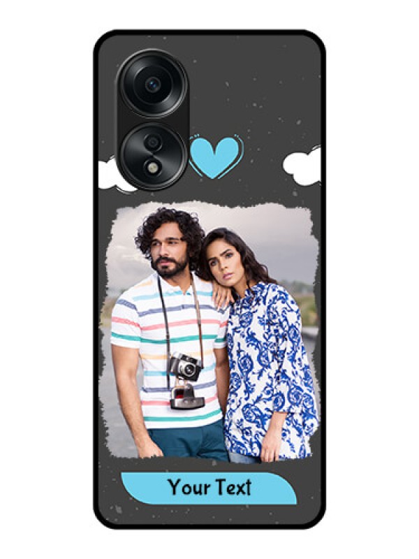 Custom Oppo A58 Custom Glass Phone Case - Splashes with love doodles Design