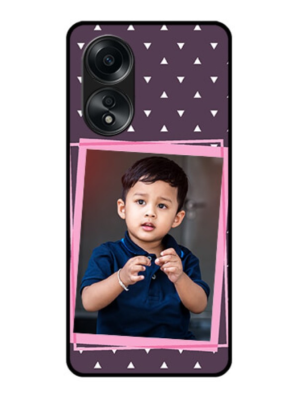 Custom Oppo A58 Custom Glass Mobile Case - Triangle Pattern Dotted Design