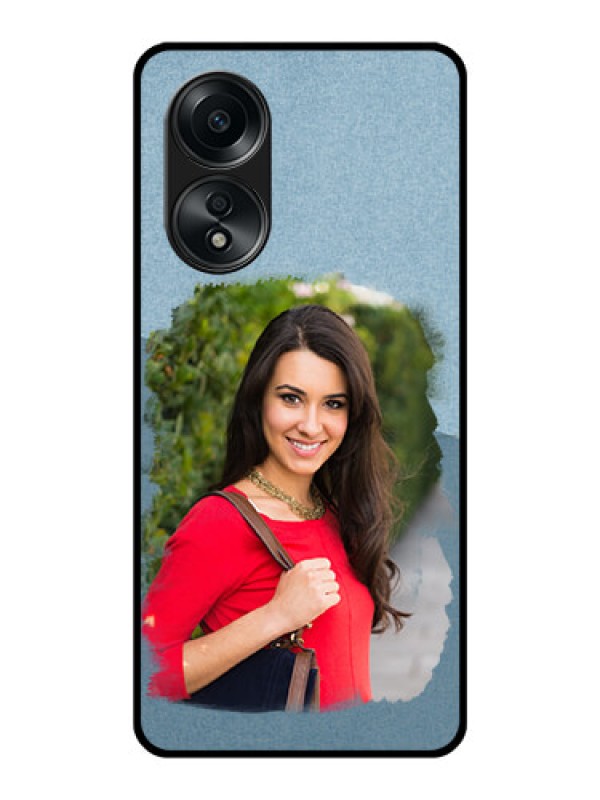 Custom Oppo A58 Custom Glass Mobile Case - Grunge Line Art Design