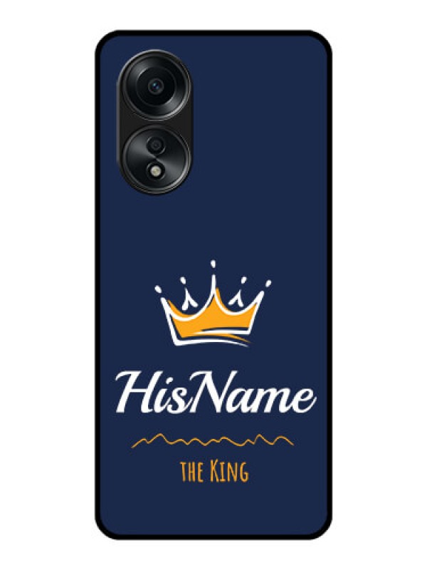 Custom Oppo A58 Glass Phone Case King with Name