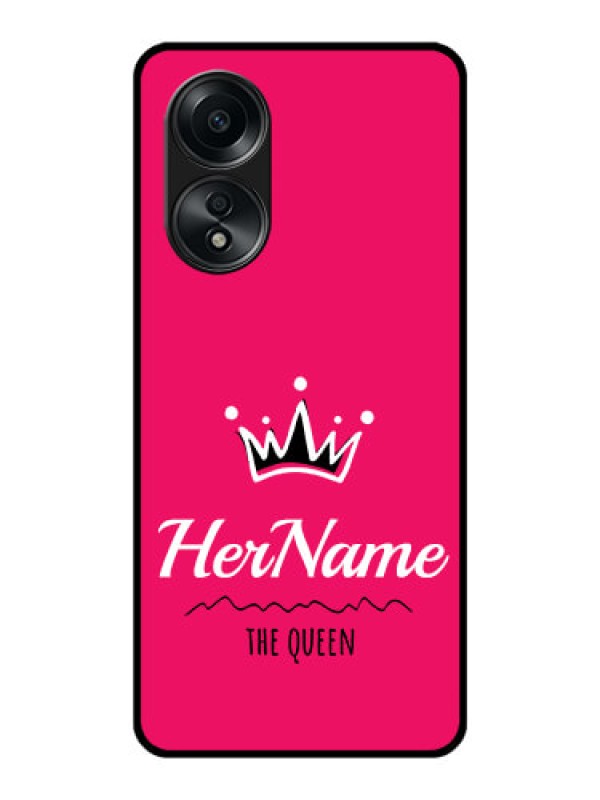 Custom Oppo A58 Glass Phone Case Queen with Name
