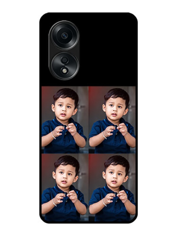 Custom Oppo A58 4 Image Holder on Glass Mobile Cover
