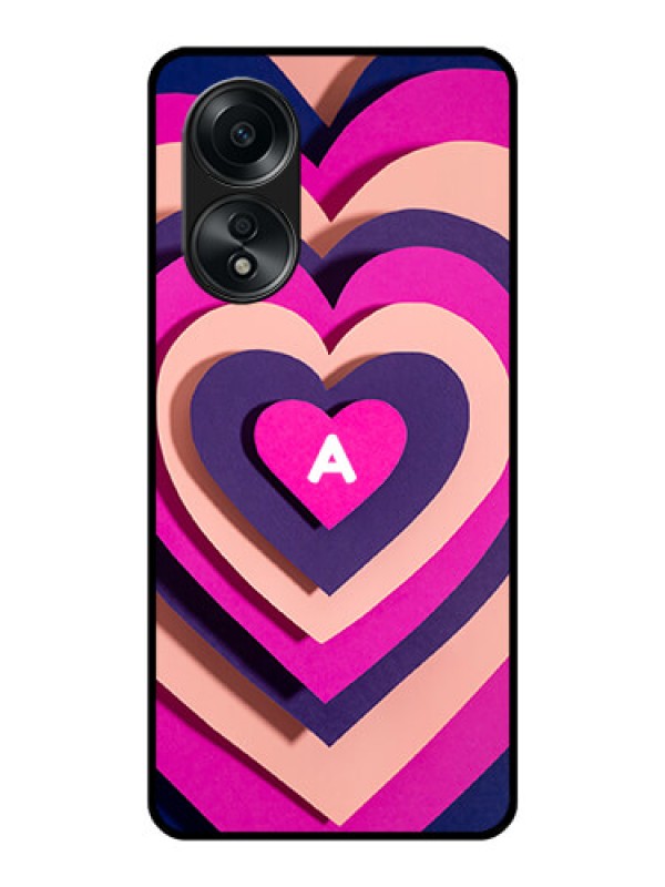 Custom Oppo A58 Custom Glass Mobile Case - Cute Heart Pattern Design