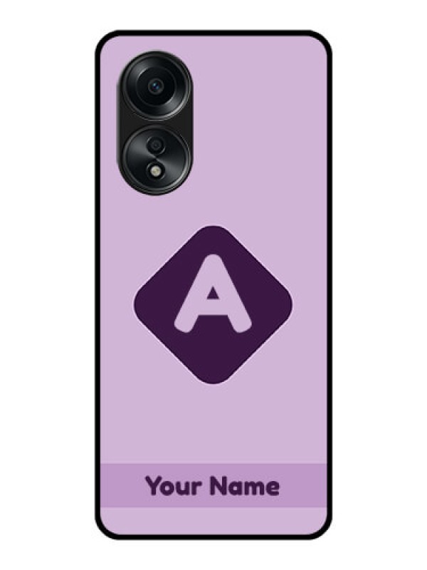 Custom Oppo A58 Custom Glass Mobile Case - Custom Letter in curved badge Design