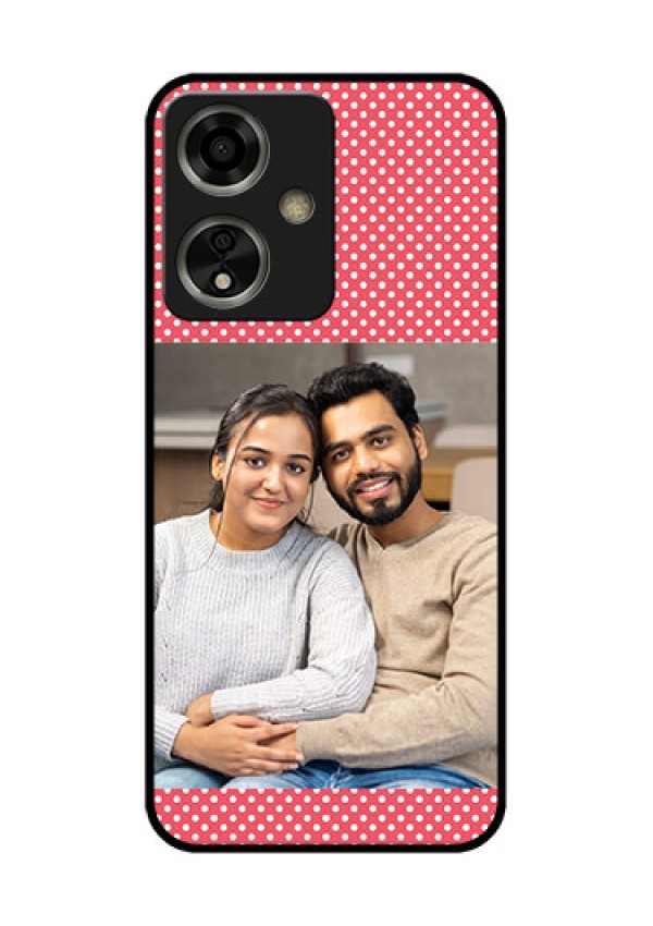 Oppo A59 5G Custom Glass Phone Case - White Dotted Design