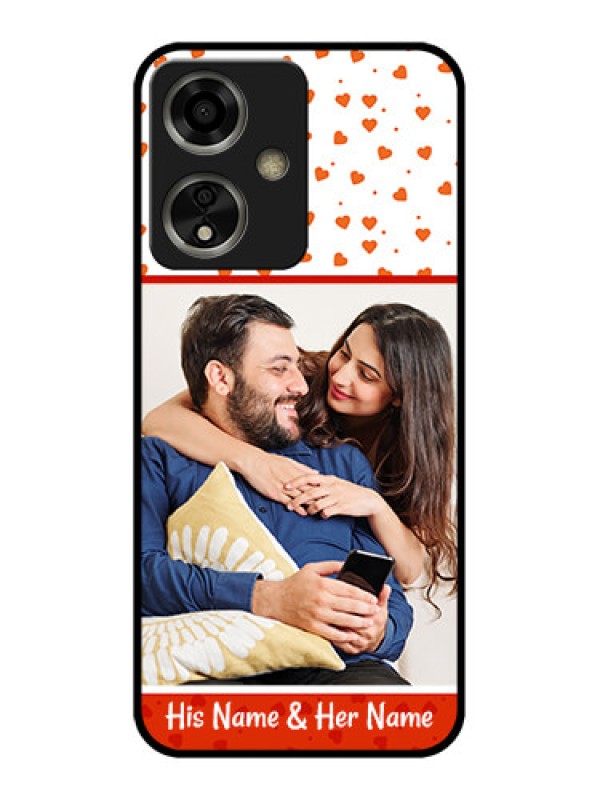 Custom Oppo A59 5G Custom Glass Phone Case - Orange Love Symbol Design