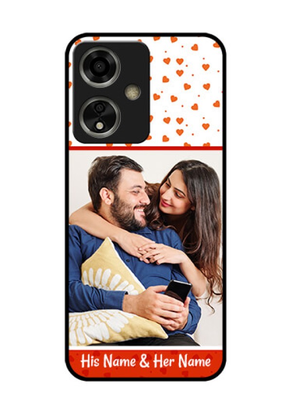 Oppo A59 5G Custom Glass Phone Case - Orange Love Symbol Design