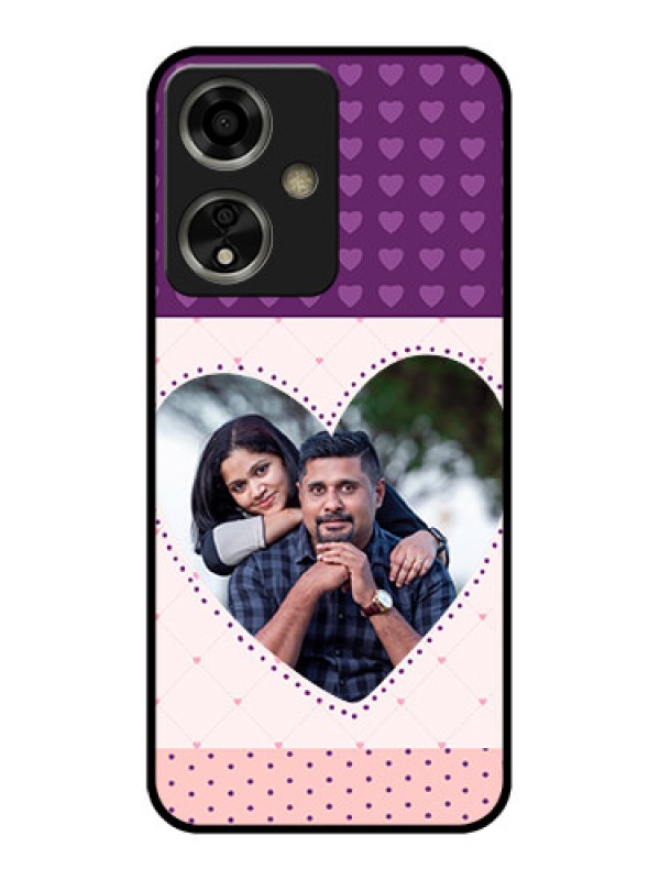 Custom Oppo A59 5G Custom Glass Phone Case - Violet Love Dots Design