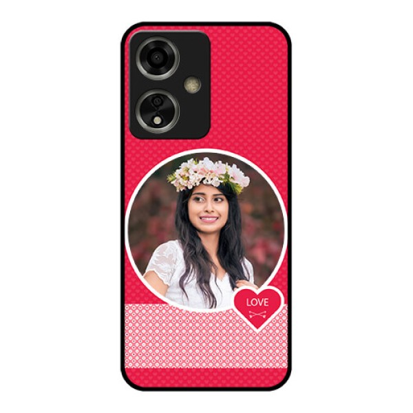 Oppo A59 5G Custom Glass Phone Case - Pink Color Pattern Design
