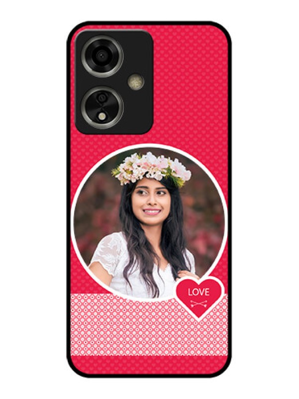 Custom Oppo A59 5G Custom Glass Phone Case - Pink Color Pattern Design