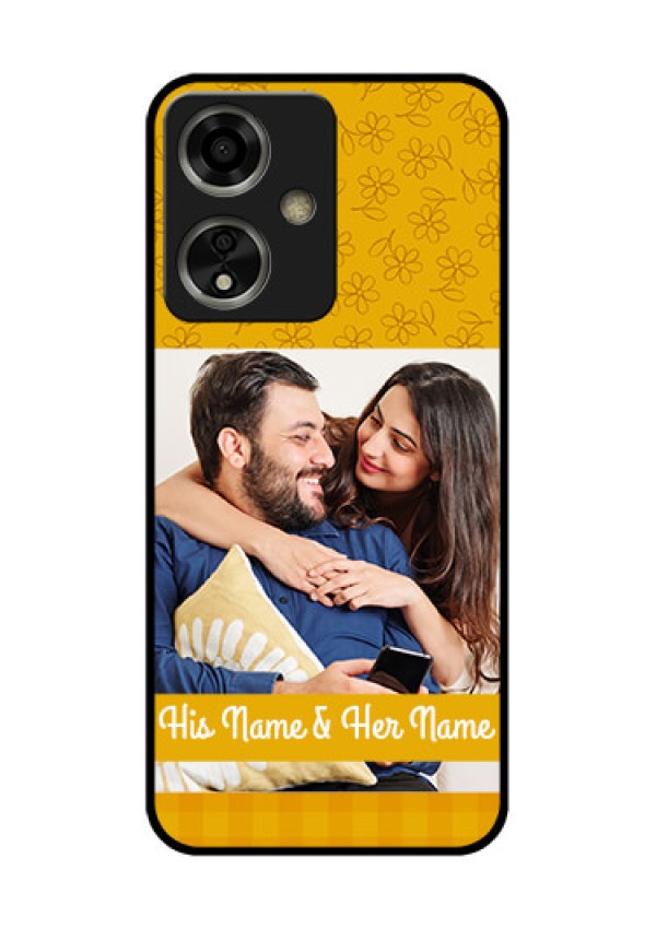 Oppo A59 5G Custom Glass Phone Case - Yellow Floral Design
