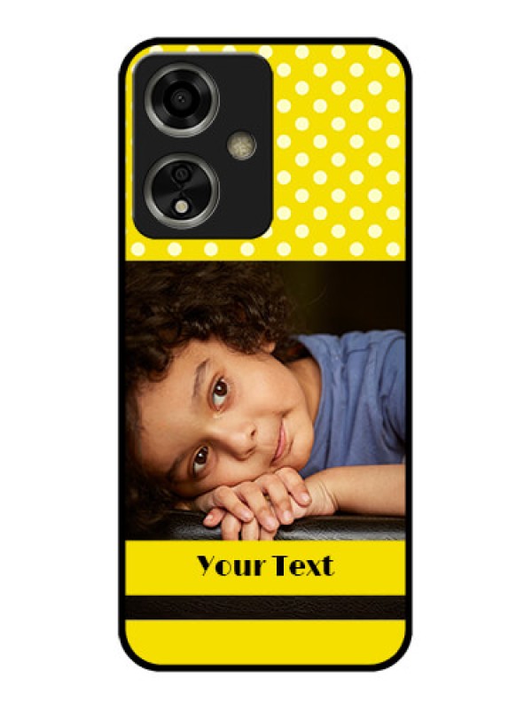 Custom Oppo A59 5G Custom Glass Phone Case - Bright Yellow Case Design