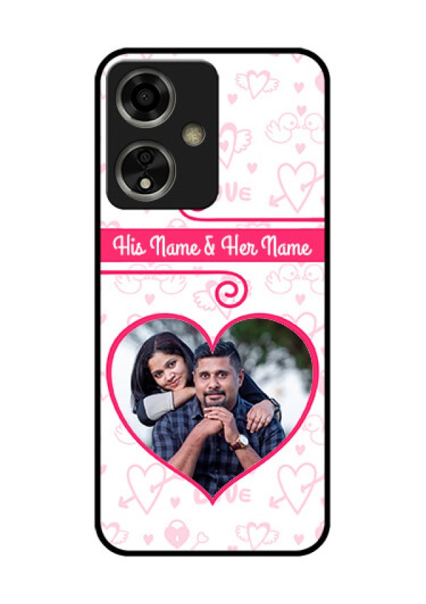 Oppo A59 5G Custom Glass Phone Case - Heart Shape Love Design