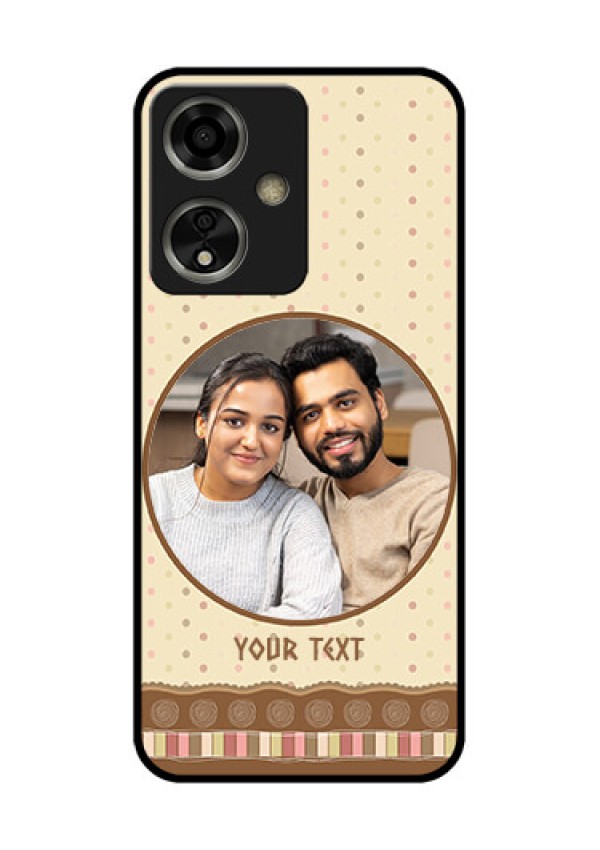 Oppo A59 5G Custom Glass Phone Case - Brown Dotted Mobile Case Design