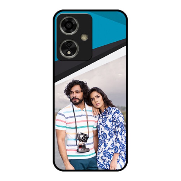 Oppo A59 5G Custom Glass Phone Case - Simple Pattern Photo Upload Design