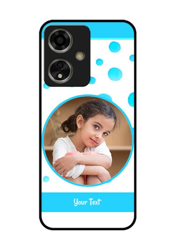 Oppo A59 5G Custom Glass Phone Case - Blue Bubbles Pattern Design