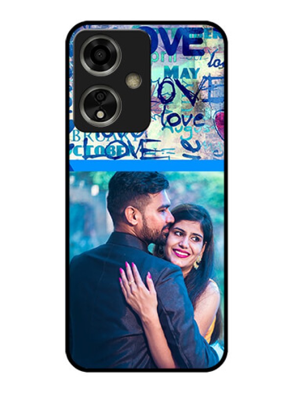 Custom Oppo A59 5G Custom Glass Phone Case - Colorful Love Design