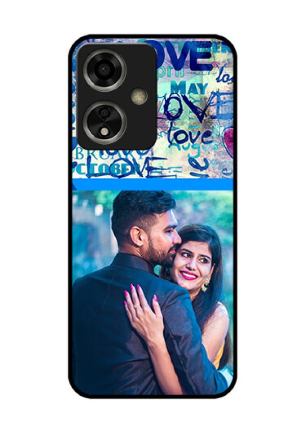 Oppo A59 5G Custom Glass Phone Case - Colorful Love Design