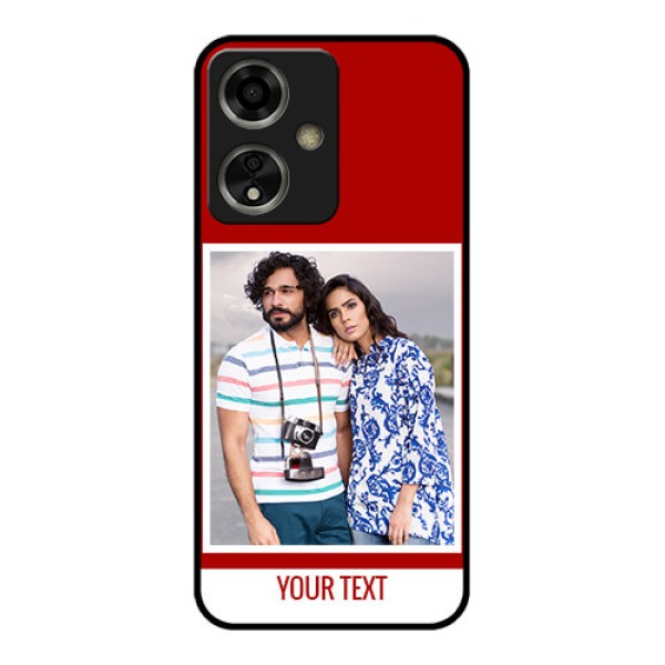 Oppo A59 5G Custom Glass Phone Case - Red Color Design
