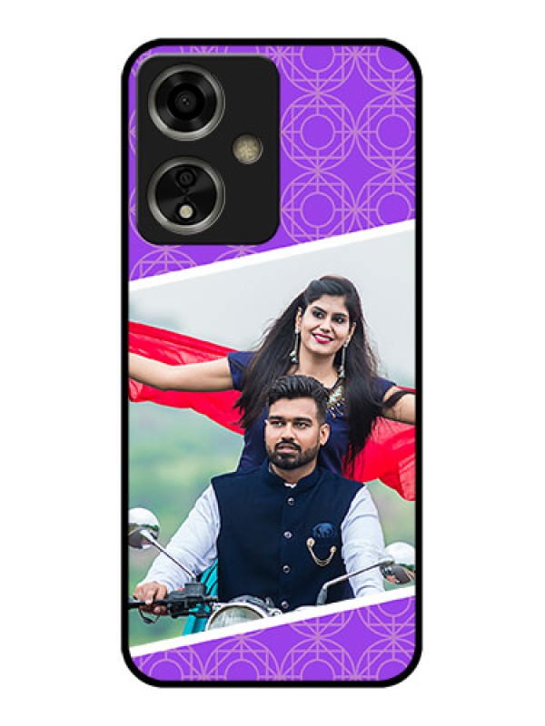 Custom Oppo A59 5G Custom Glass Phone Case - Violet Color Pattern Design