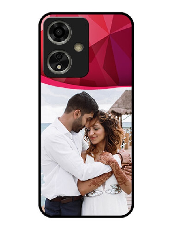 Custom Oppo A59 5G Custom Glass Phone Case - Red Abstract Design
