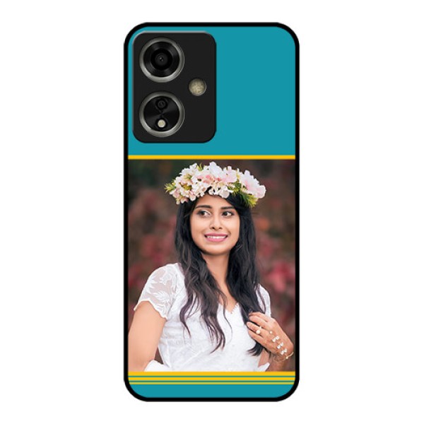 Oppo A59 5G Custom Glass Phone Case - Yellow & Blue Design