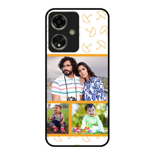 Oppo A59 5G Custom Glass Phone Case - Yellow Pattern Design