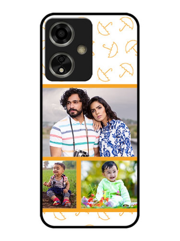 Custom Oppo A59 5G Custom Glass Phone Case - Yellow Pattern Design