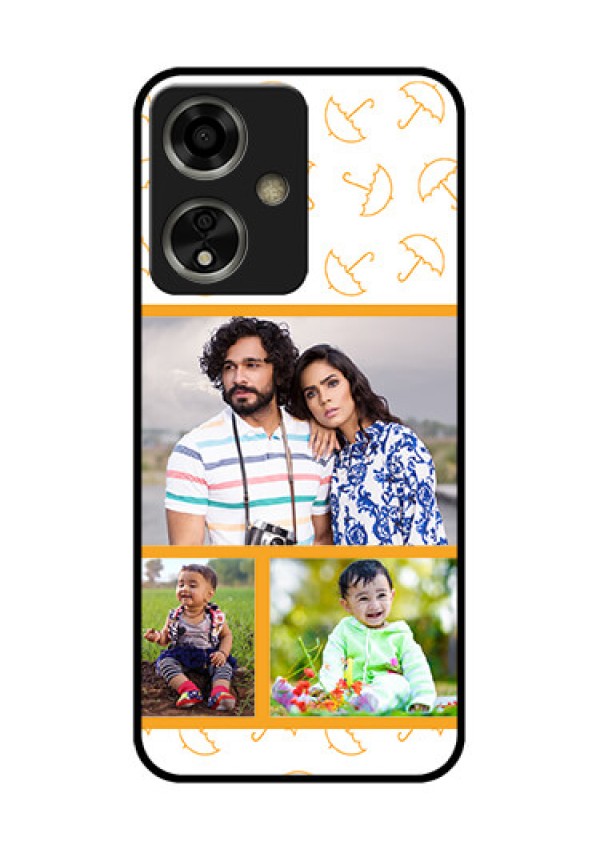 Oppo A59 5G Custom Glass Phone Case - Yellow Pattern Design