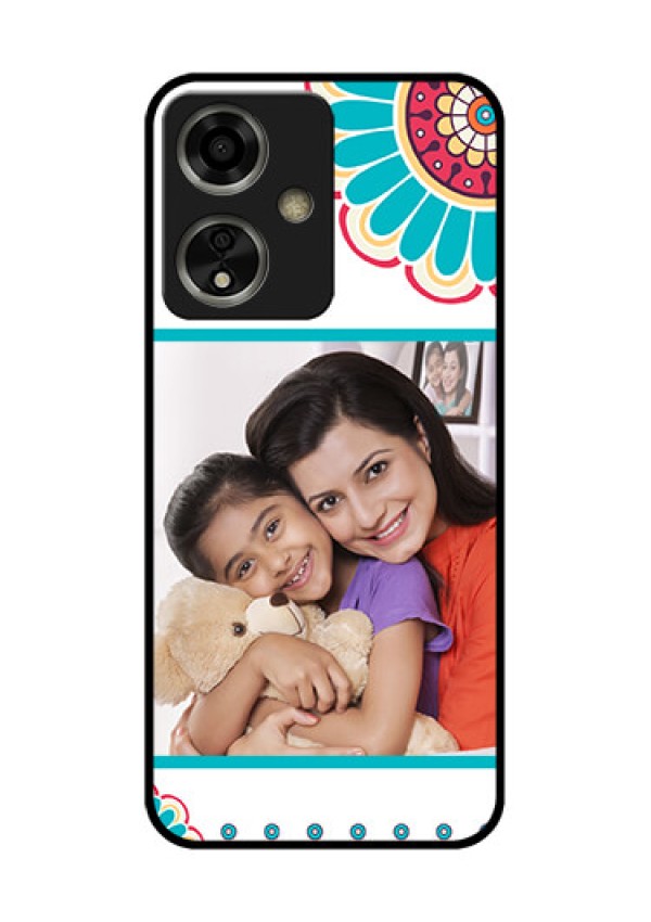 Oppo A59 5G Custom Glass Phone Case - Flower Design