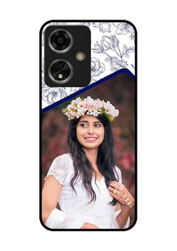 Oppo A59 5G Custom Glass Phone Case - Classy Floral Design